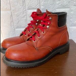 Vintage Men's 1980s redwings steel toe work boots Chore Boot Leather. Si…
